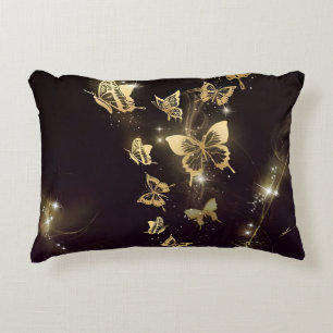 Cojín Decorativo Sueños de mariposa dorada