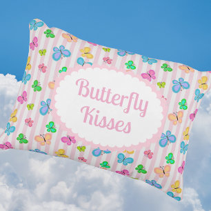 Cojín Decorativo Sueños de Mariposa Personalizado Raya Rosa