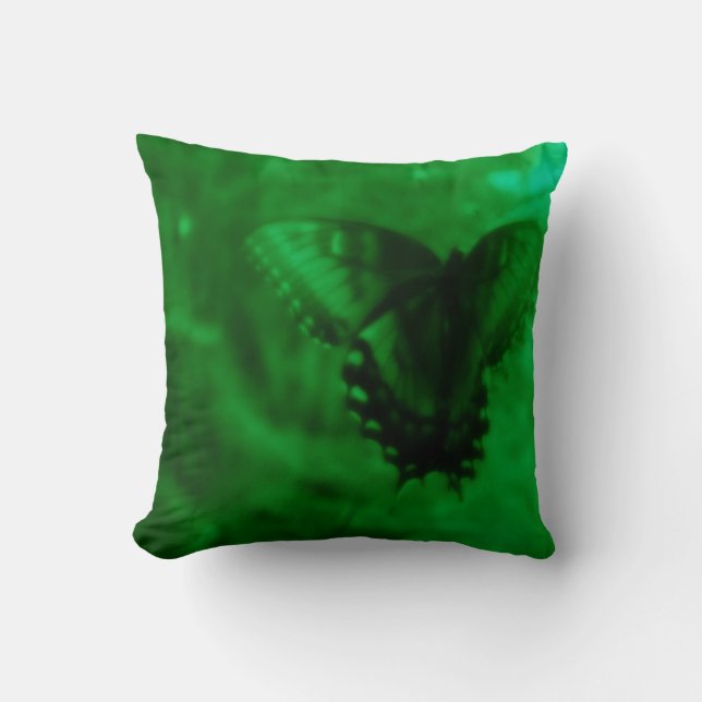 Cojín Decorativo Sueños de mariposa - Verde (Anverso)