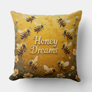 Cojín Decorativo Sueños de Miel para Amantes de las Abejas de la Mi