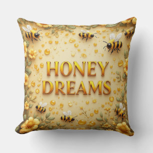 Cojín Decorativo Sueños de Miel Para Amantes de las Abejas y la Mie