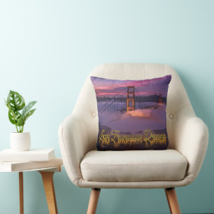 Cojín Decorativo "Sueños de San Francisco" Puesta de sol del puente