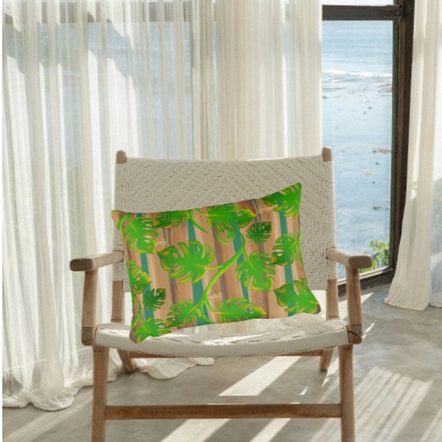 Cojín Decorativo Sueños de Selva Tropical Philodendron Bamboo (Rainforest dreaming!)