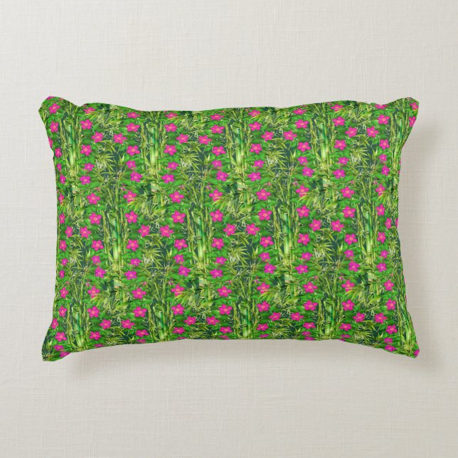 Cojín Decorativo Sueños de Selva Tropical Philodendron Bamboo (Anverso)