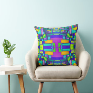 Cojín Decorativo Sueños de Vibraciones Eléctricas Arte Abstracto Vi