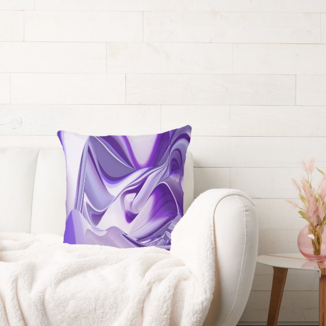 Cojín Decorativo Sueños del arcoiris de flores moradas (Sofá)