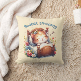 Cojín Decorativo Sueños dulces y dulces de gatito dormido Decoració