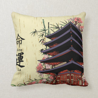 Cojín Decorativo suerte de destino kanji japones pagoda flores de c