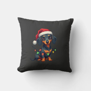 Cojín Decorativo Suéter de Navidad de árbol de perros Dachshund reg
