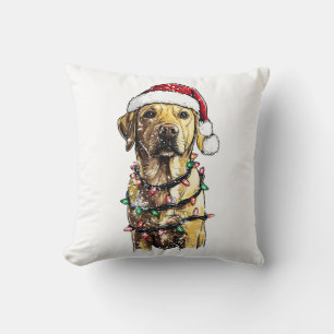 Cojín Decorativo Suéter De Navidad De Perros Retriever De Labrador