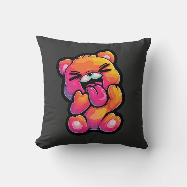 Cojín Decorativo Suéter de Teddy Abstracto Vibrante (Anverso)