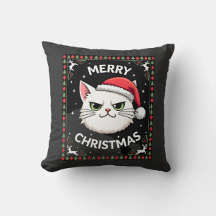 Cojín Decorativo Suéter Feo de Navidad del Gato Smudge  (1)