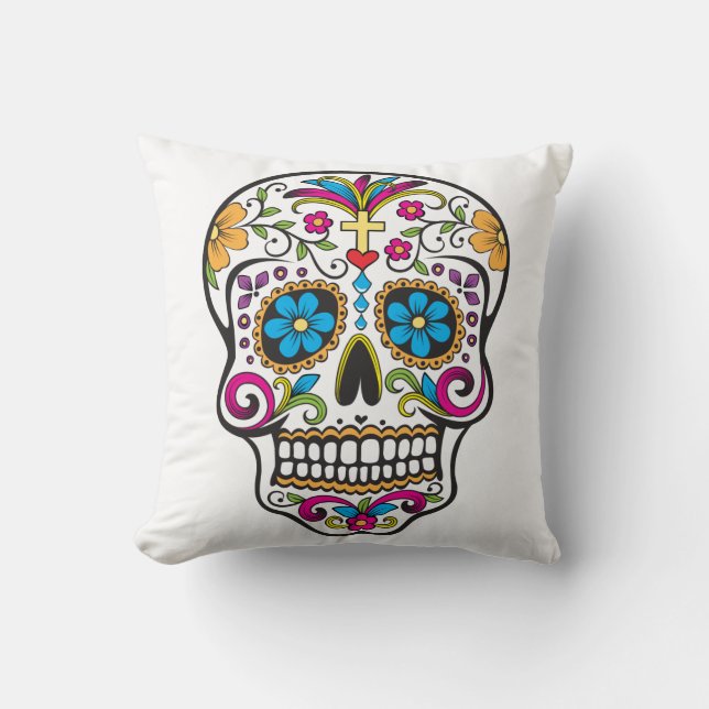 Cojín Decorativo Sugar Skull (Anverso)