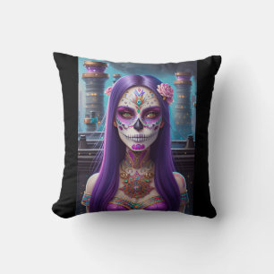 Cojín Decorativo Sugar Skull Art - Visiones vívidas