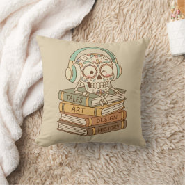 Cojín Decorativo Sugar Skull Passionate About Reading