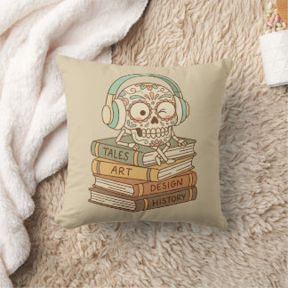 Cojín Decorativo Sugar Skull Passionate About Reading