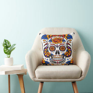 Cojín Decorativo Sugar Skulls Holidays Pattern Square