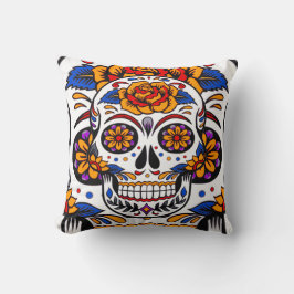 Cojín Decorativo Sugar Skulls Holidays Pattern Square