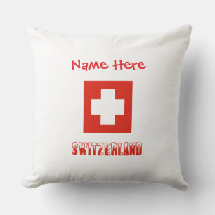 Cojín Decorativo Suiza Bandera Suiza Roja Personalizada 