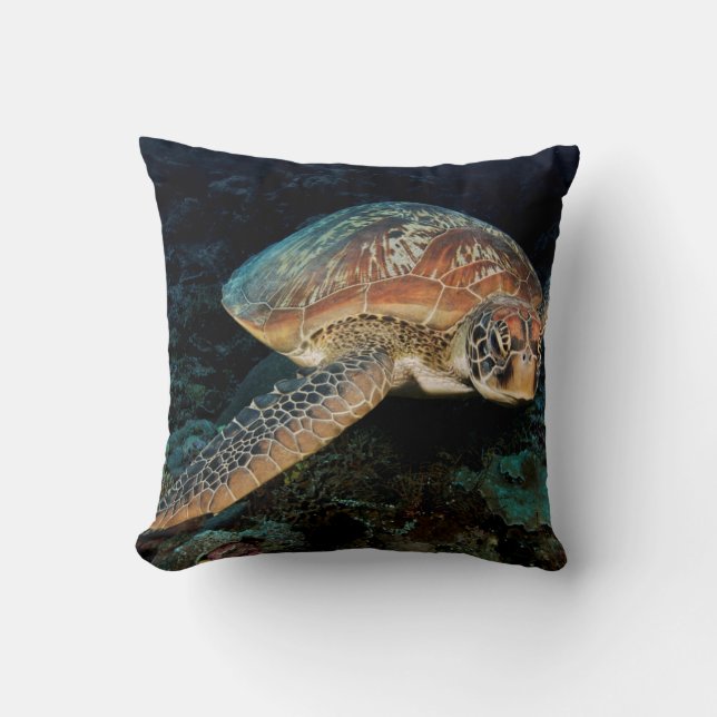 Cojín Decorativo Sulawesi | Tortuga del Mar Verde (Anverso)