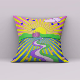 Cojín Decorativo Summer of Love Colorful Psychedelic 60s 70s