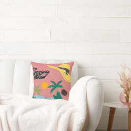 Cojín Decorativo Summer Vibes Pink Throw Pillow