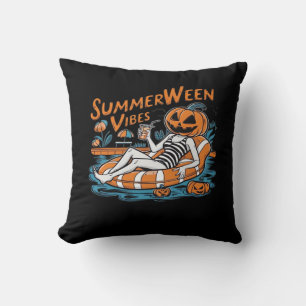 Cojín Decorativo Summerween Vibes Para El Espantador Verano, Regalo
