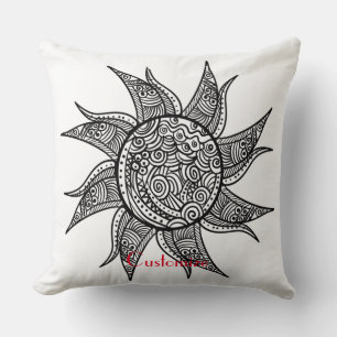 Cojín Decorativo Sun Tattoo Thunder_Cove al estilo Henna