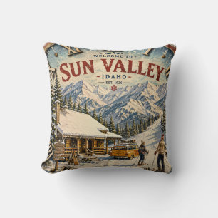 Cojín Decorativo Sun Valley Idaho Ski Resort Rustic Mountain Cabin 