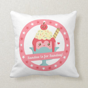 Cojín Decorativo Sundae es para el domingo! Lindo Sundae de Dibujos