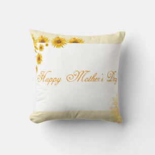 Cojín Decorativo Sunflower Feliz Día de la Madre Saludo Floral