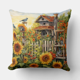 Cojín Decorativo Sunflower Garden 9 Aves Azules