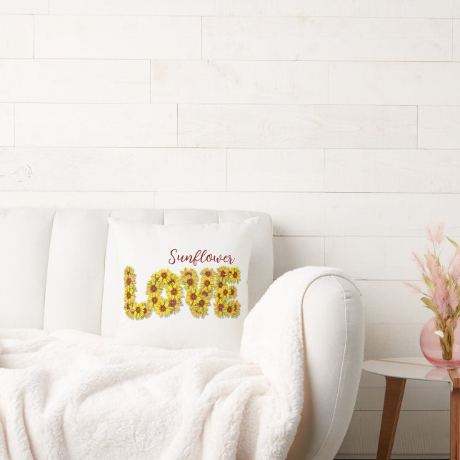 Cojín Decorativo Sunflower Love Throw Pillow (Sofá)