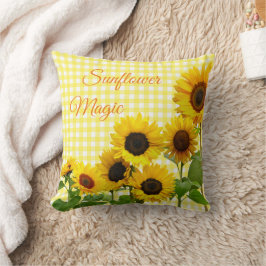 Cojín Decorativo Sunflower Magic Sunshine Happy Yellow White Plante