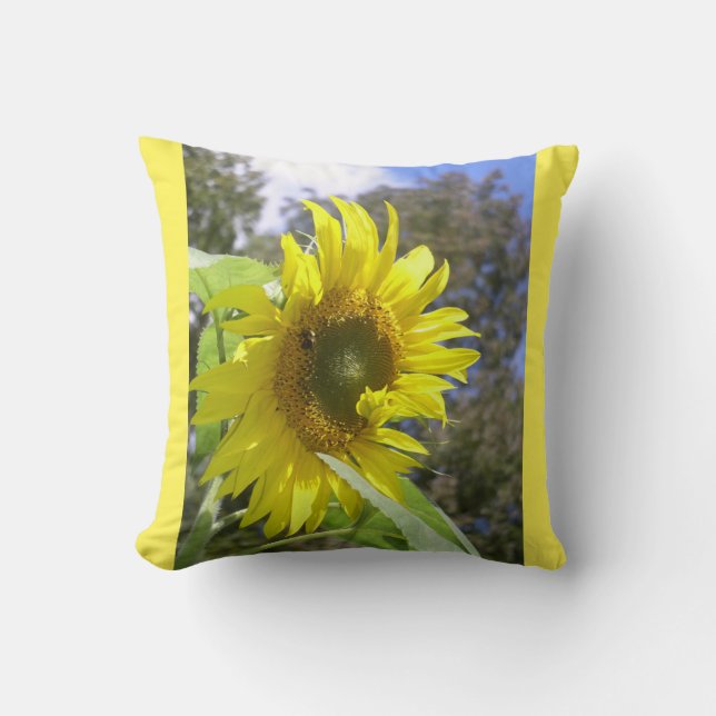 Cojín Decorativo Sunflower y Bee Pillow (Anverso)