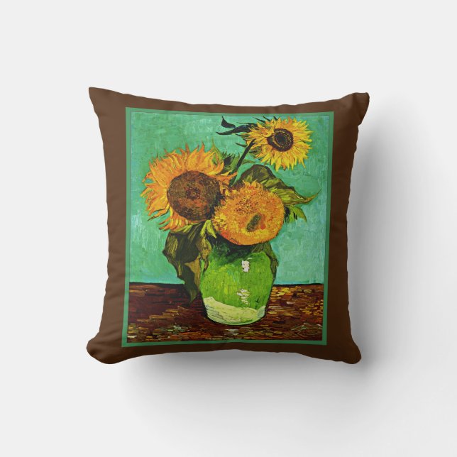 Cojín Decorativo Sunflowers, 3, by Vincent van Gogh  (Anverso)