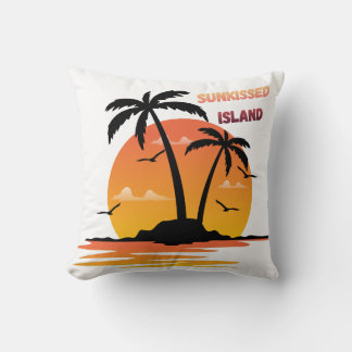 Cojín Decorativo Sunkissed Island Retro Sunset Palm Tree Throw Pill