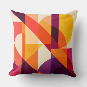 Cojín Decorativo Sunlit Plum Orange Geometric Abstract