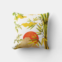 Cojín Decorativo Sunrise Japonesa Oriental Con Bambú