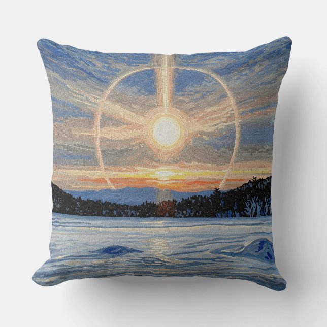 Cojín Decorativo Sunrise Lake Mosaic (Anverso)