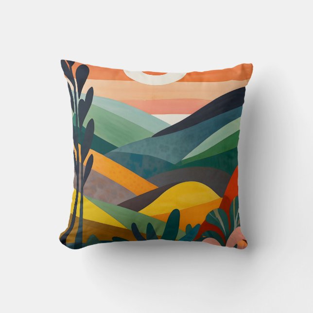 Cojín Decorativo Sunrise Over Rolling Hills (Anverso)