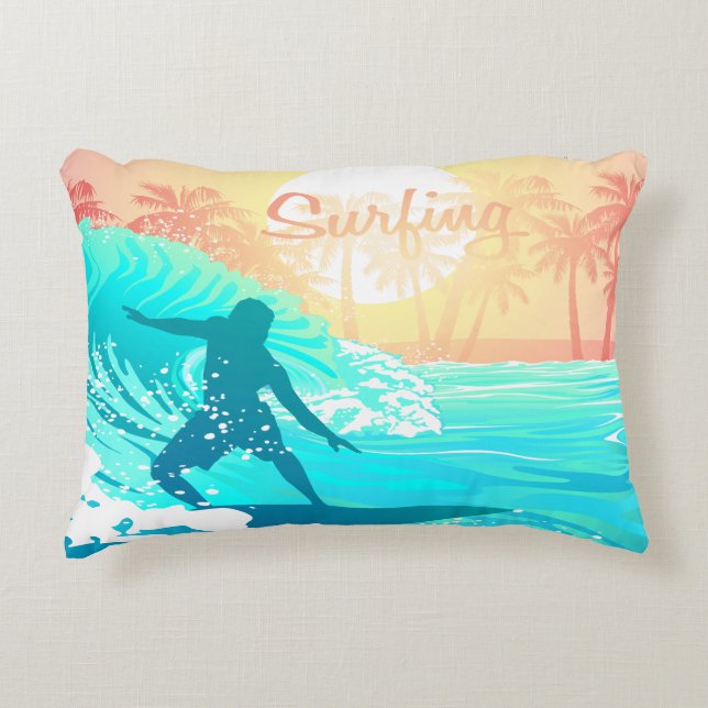 Cojín Decorativo Sunrise Surfer (Anverso)