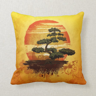 Cojín Decorativo Sunset de bonsai Tree japonés