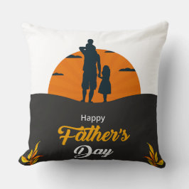 Cojín Decorativo Sunset Family Silhouette with Son and Daughter Thr