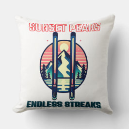 Cojín Decorativo Sunset Mountain Ski Adventure