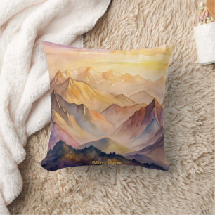 Cojín Decorativo Sunset personalizado de acuarela