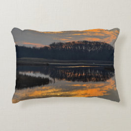Cojín Decorativo Sunset Waterscape Reflection Photo Pillow
