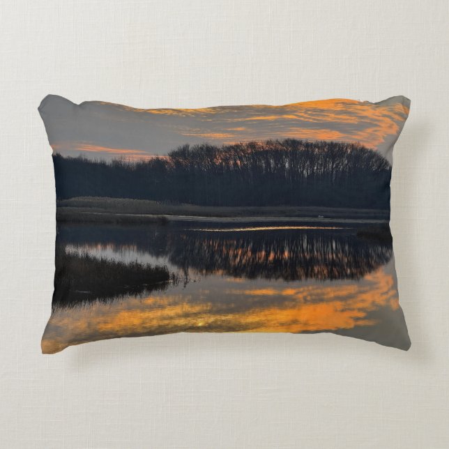 Cojín Decorativo Sunset Waterscape Reflection Photo Pillow (Anverso)
