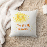 Cojín Decorativo Sunshine Baby Shower Watercolor Sun Design<br><div class="desc">A cheerful watercolor sunshine illustration featuring a smiling yellow sun with soft rays and tiny golden stars, paired with the classic phrase “You Are My Sunshine.” The warm yellow and orange palette creates a bright, joyful nursery aesthetic perfect for sunshine baby shower themes and baby celebrations. This cute sunshine artwork...</div>