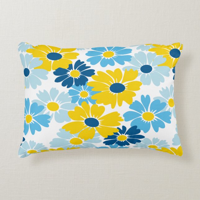 Cojín Decorativo Sunshine Blue Sky Blooming Daisy (Anverso)